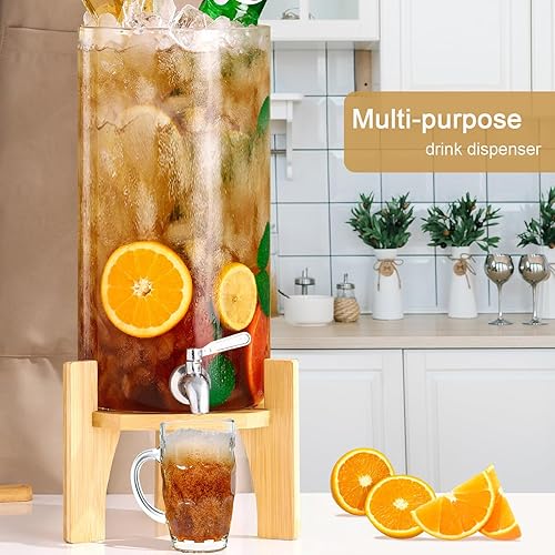 Miniatura 2 de Dispensador de bebidas, dispensadores de bebidas de 2.9 galones para fiestas, dispensador de bebidas de vidrio con espita - Dispensador de bebidas