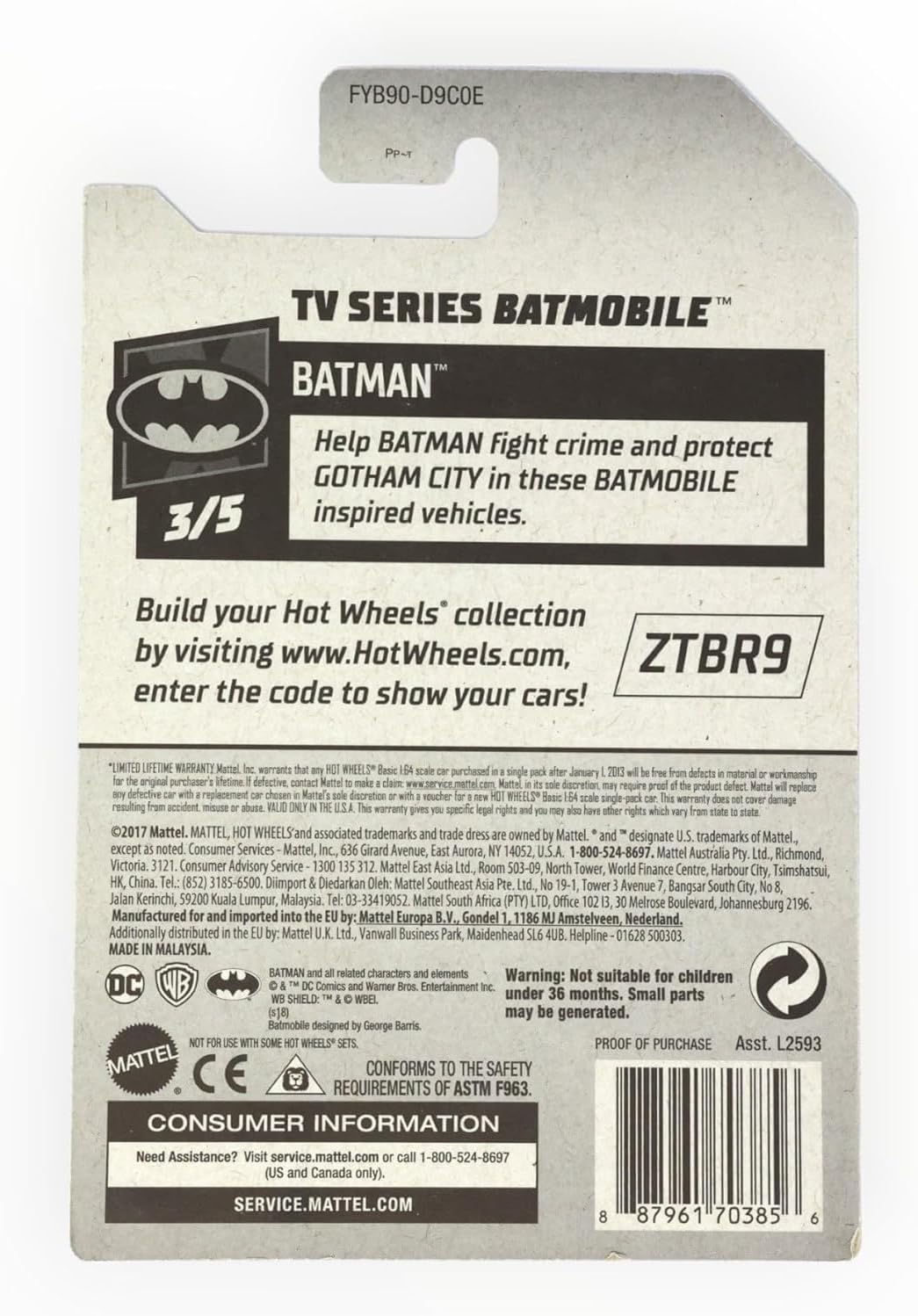Hot Wheels TV Series Batmobile - Silver 118/250