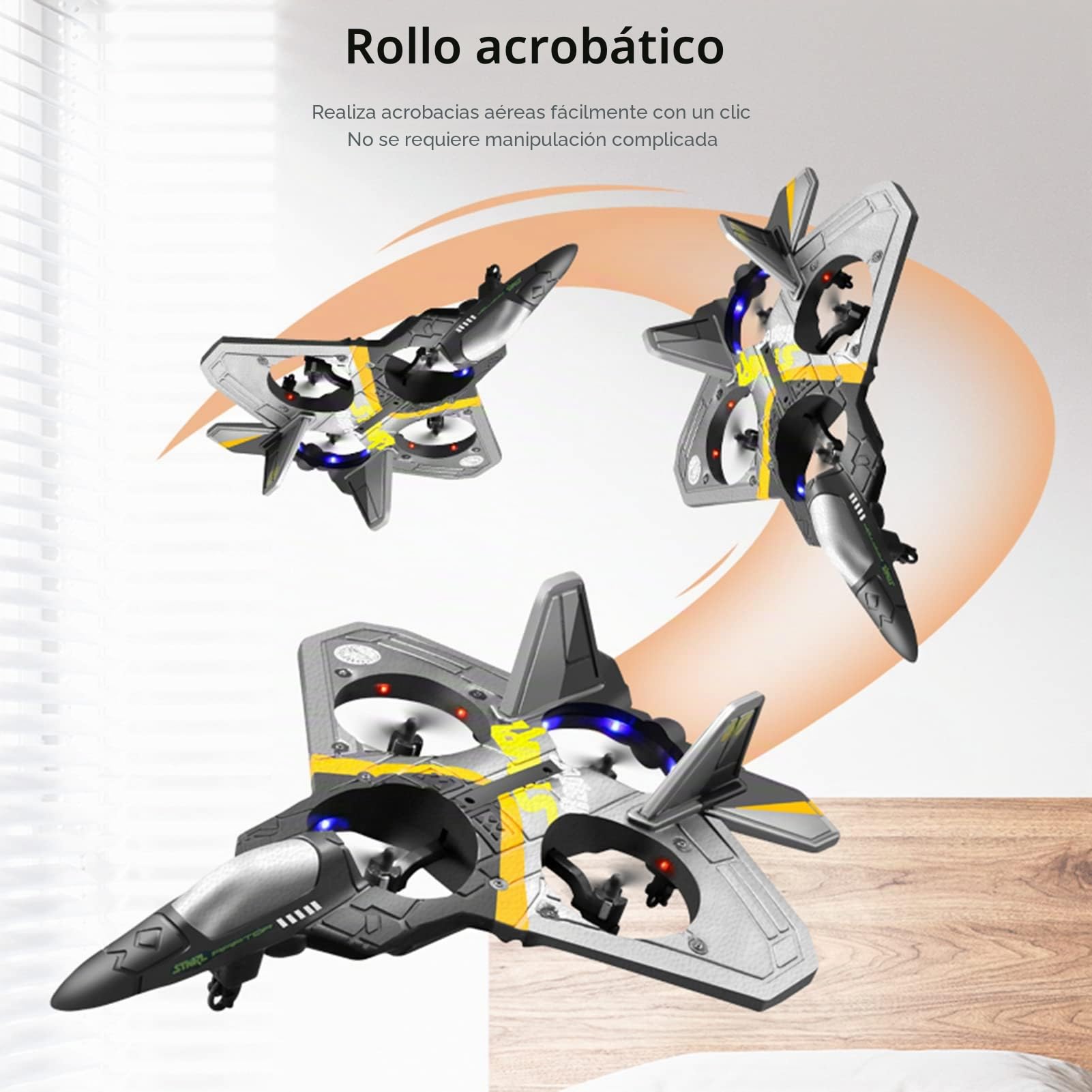 RC Avión Juguetes Listo para Volar 2.4GHz 6CH EPP Drone Control Remoto Helicóptero Juguete 4 Motores Helicópteros RC para Niños Adultos con Función de Detección de Gravedad