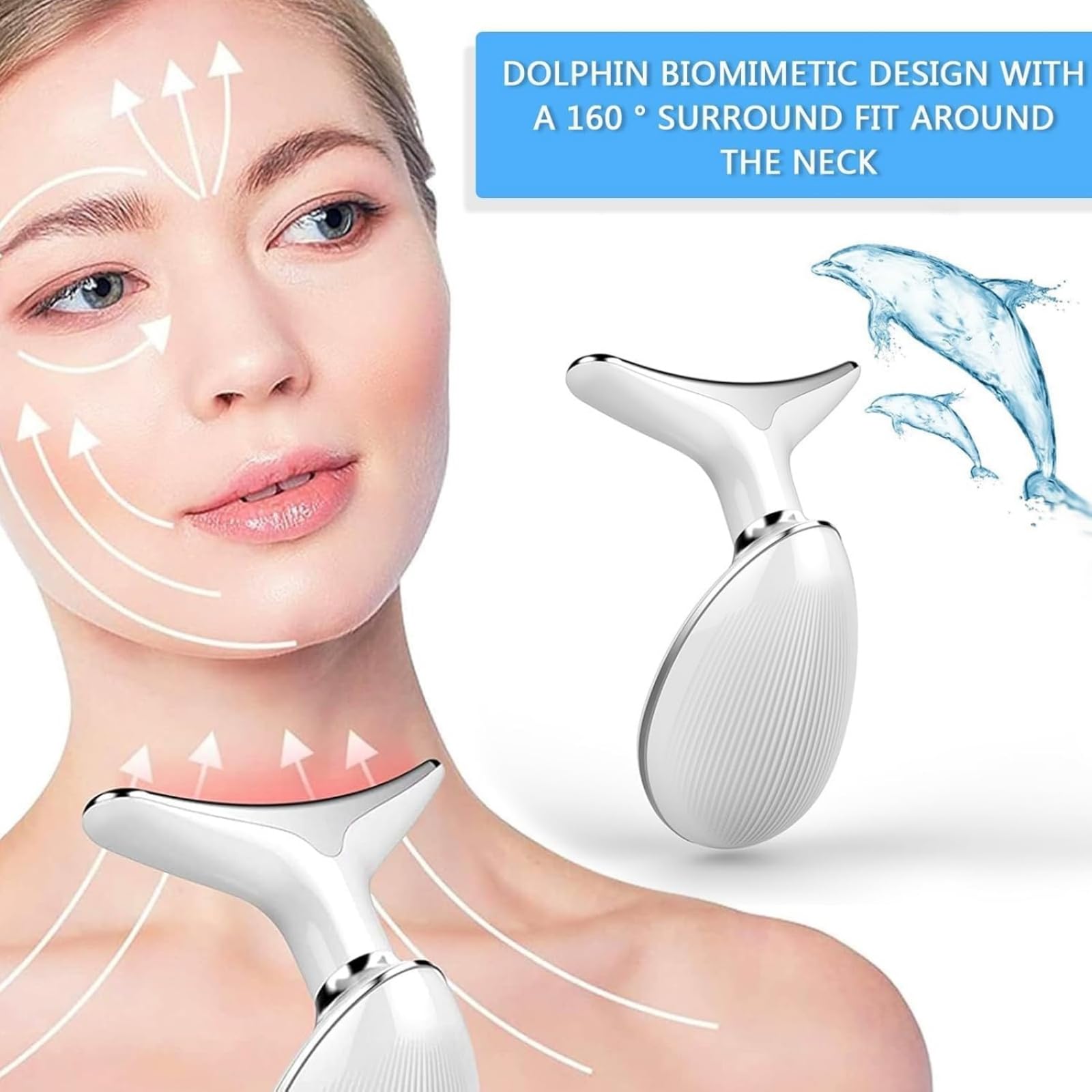 clear & lift,Gesichtsmassagegerät, 7 LED Lichtmodelle & 45°C Konstante Erwärmung, EMS Elektrisch V Shape Facial Lift, Gua Sha Face Massager