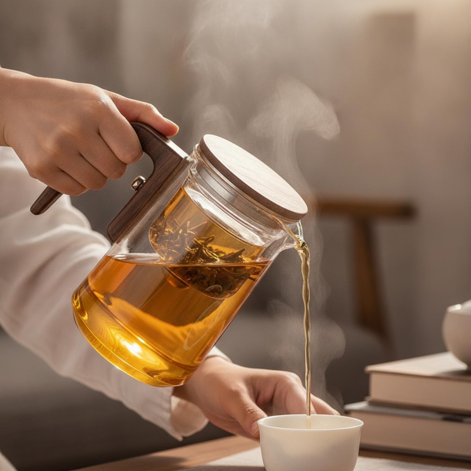Teiera con Infusore Resistente Al Calore, Trasparente, color to 1, 600ML