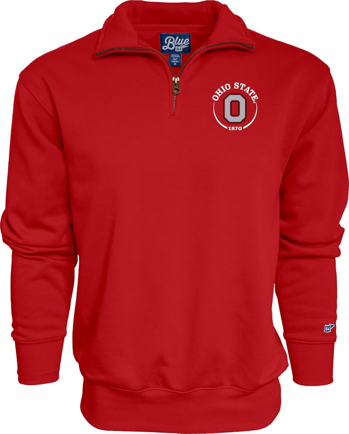 Blue 84 NCAA unisex-adult Ncaa Officially Licensed Quarter Zip Sweatshirt Left Chest Logo Team Color