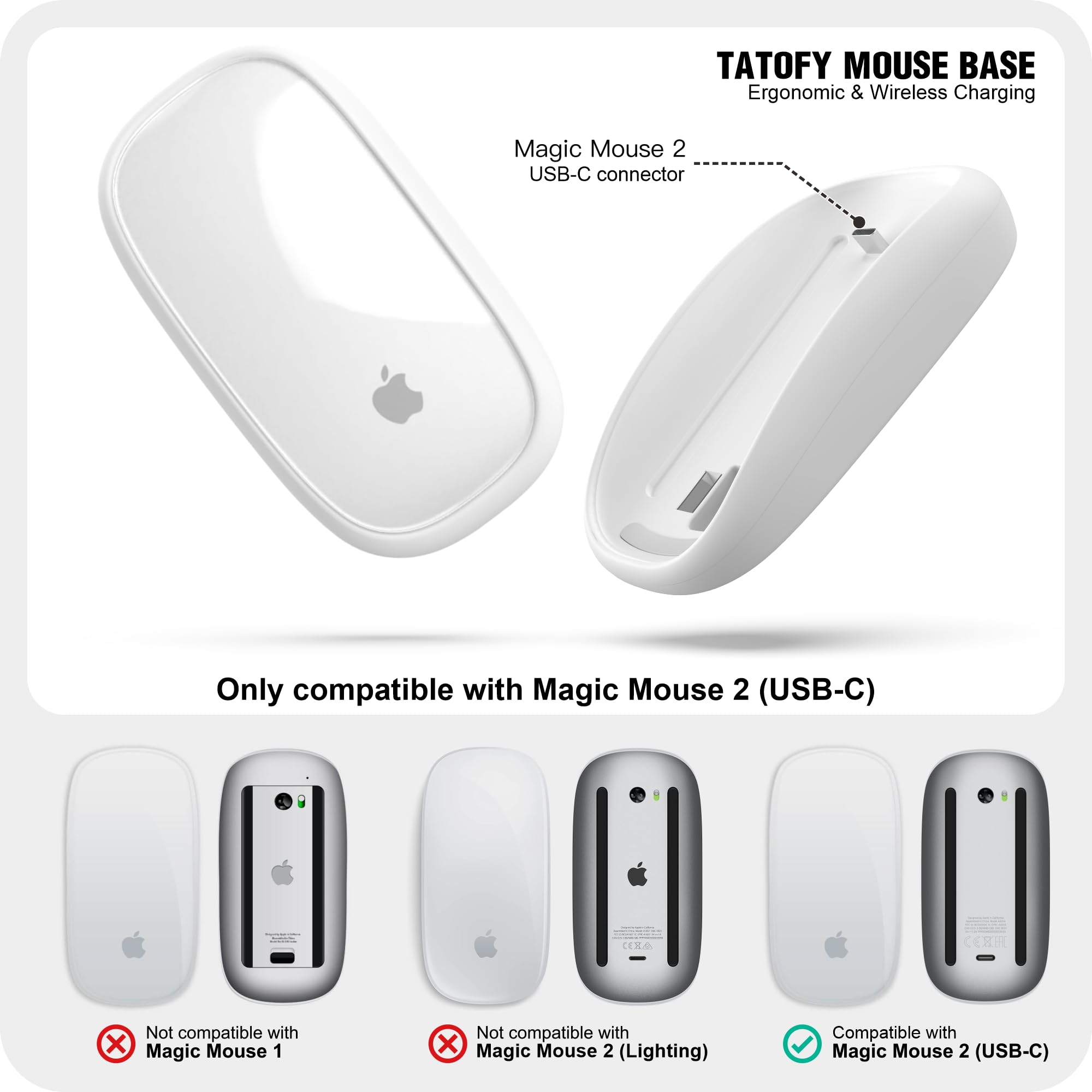 Amazon.com: TATOFY Mouse Charger Compatible with Magic Mouse 2