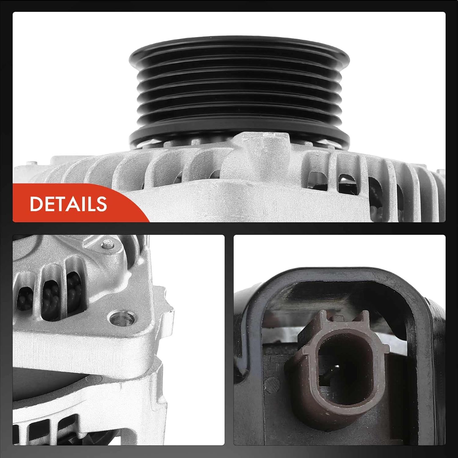 A-Premium Alternator Compatible with Honda Accord 2013 2014 2015 2016 2017 V6 3.5L Manual Transmission, 12V 135Amp Clockwise 6-Groove Pulley, Replace# 104211-8270, A002TL0291, 23700-AA720