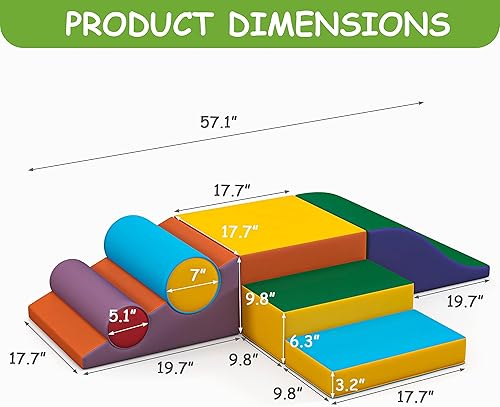 Miniatura 9 de Juguetes de escalada para niños pequeños en interiores, 2 piezas de actividades de escalada y gateo para niños pequeños de 20 pulgadas de largo x 20