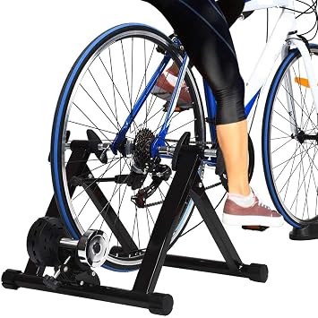 Bike Trainer Stand Deluxe Indoor Bicycle Trainer Stand,Magnetic Bicycle Stationary Stand for Indoor Exercise Riding, 26-28" & 700C Wheels,Indoor TrainerBlack