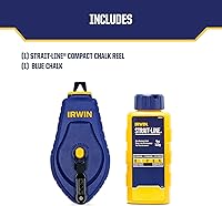 Vista 2 de IRWIN Tools STRAIT-LINE - Carrete de tiza compacto, con tiza azul, 30 pies (IWHT48440BC)