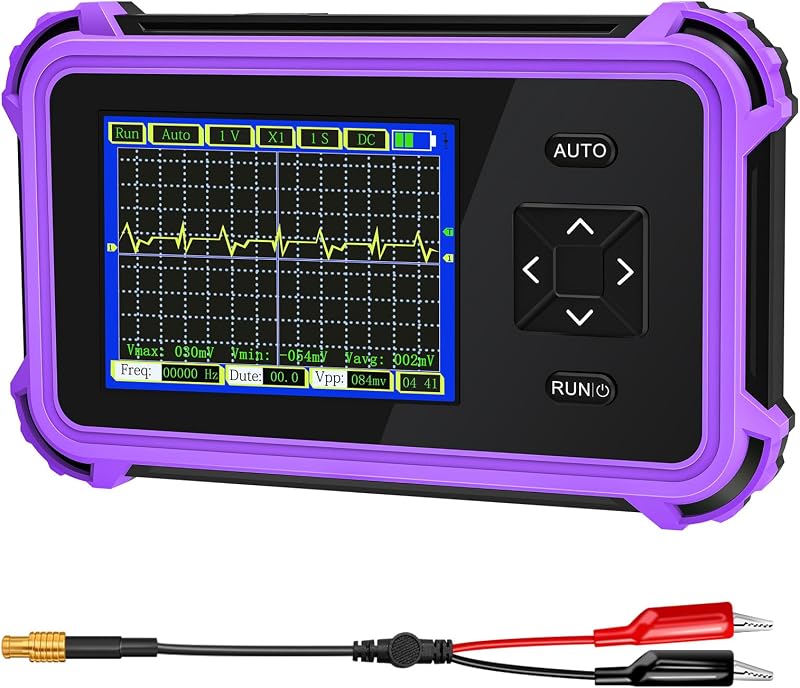 Handheld Portable Oscilloscope, 2.8" TFT Digital Oscilloscope, 1MHz Bandwidth, 8.33MSa/s Sampling Rate, Auto/Normal/Single Trigger Modes, Ideal for Home & Automotive Use