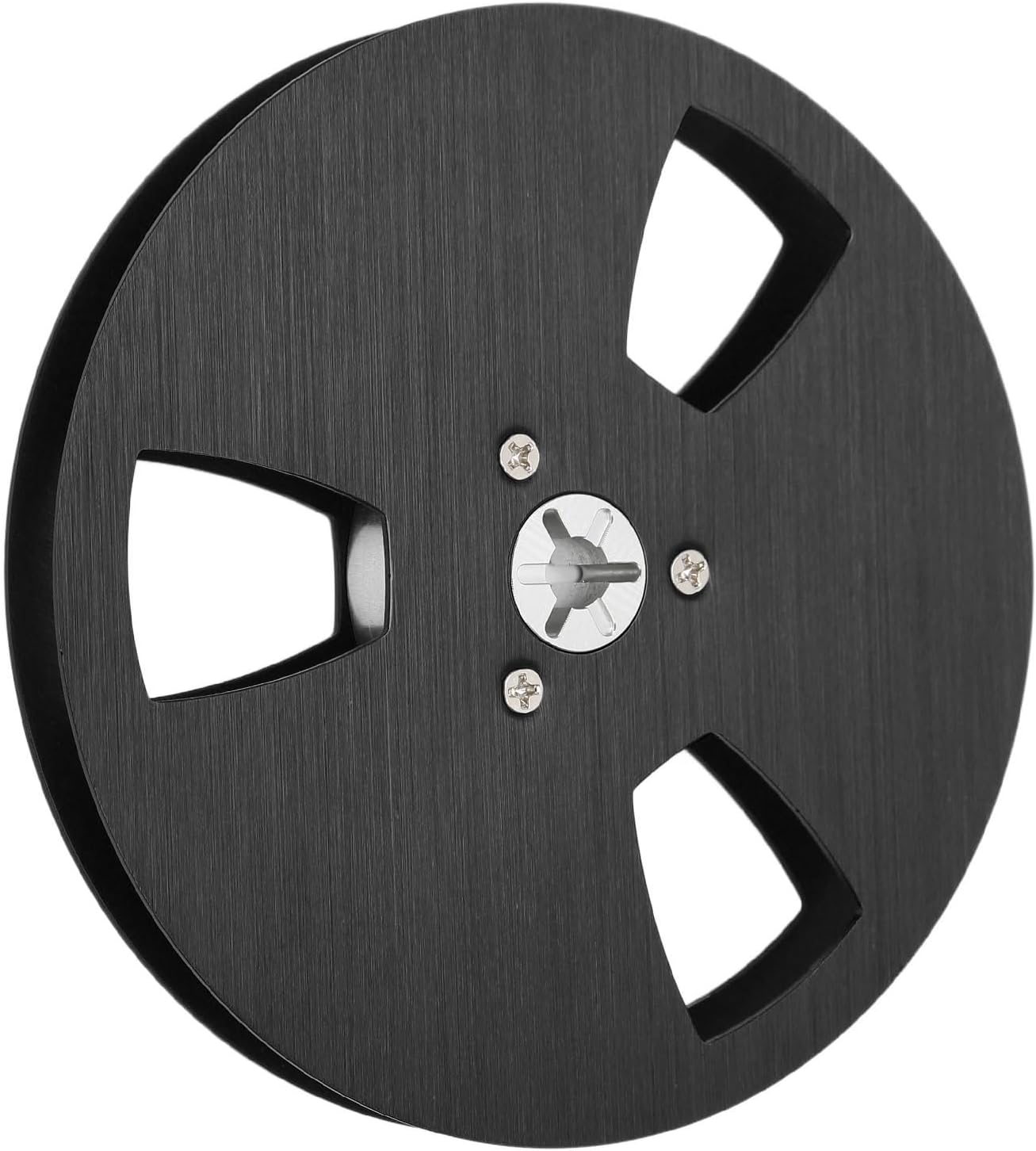 1/4 5 Inch Empty Tape Reel, 3 Holes Universal Open Reel Sound Tape Empty Reel,Stainless Steel Screws,Opening Machine Part (Black)