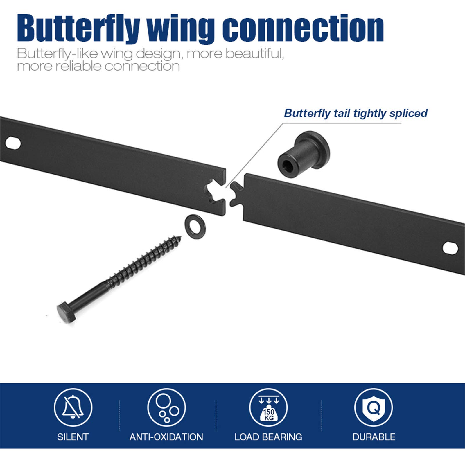Guida Per Porta Scorrevole - Kit Ferramenta Per Porte A Risparmio Spazio, Acciaio Carbonio, 200 Cm - Foto 10