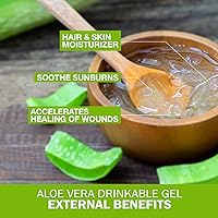 Vista 5 de Land Art - Gel orgánico de aloe vera bebible para alivio de acidez estomacal y reflujo ácido - 99.7% puro - Procesado en frío - Mejora la salud