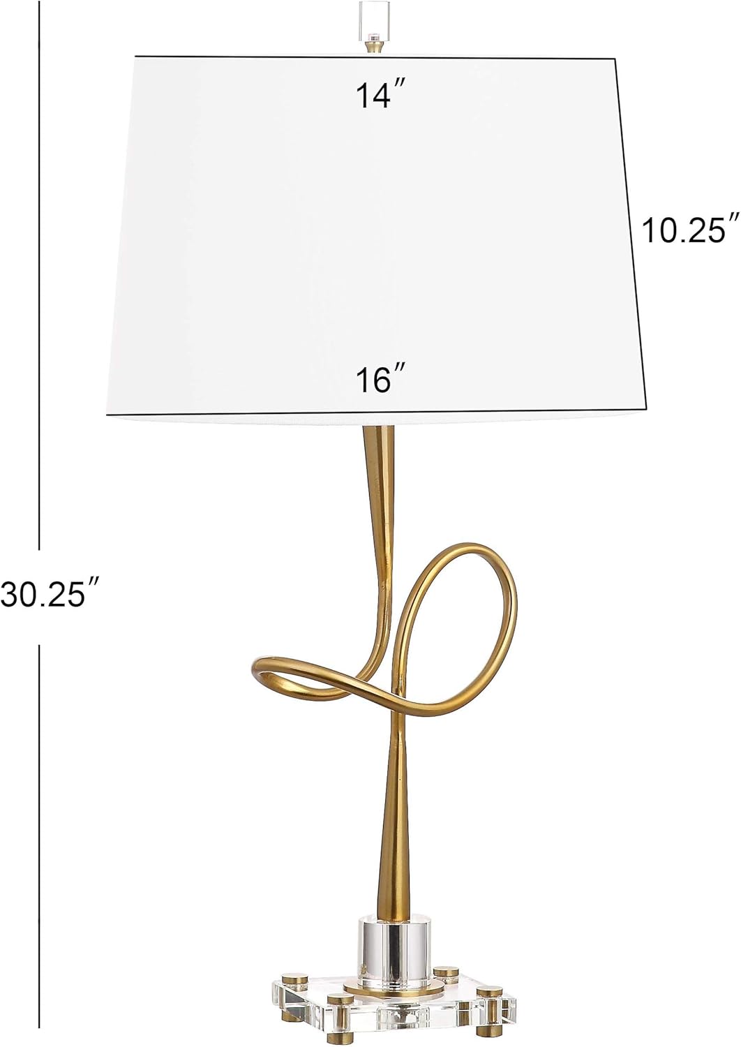 SAFAVIEH Lighting Collection Hensley Modern Abstract Gold 30-inch Bedroom Living Room Home Office Desk Nightstand Table Lamp (LED Bulb Included)