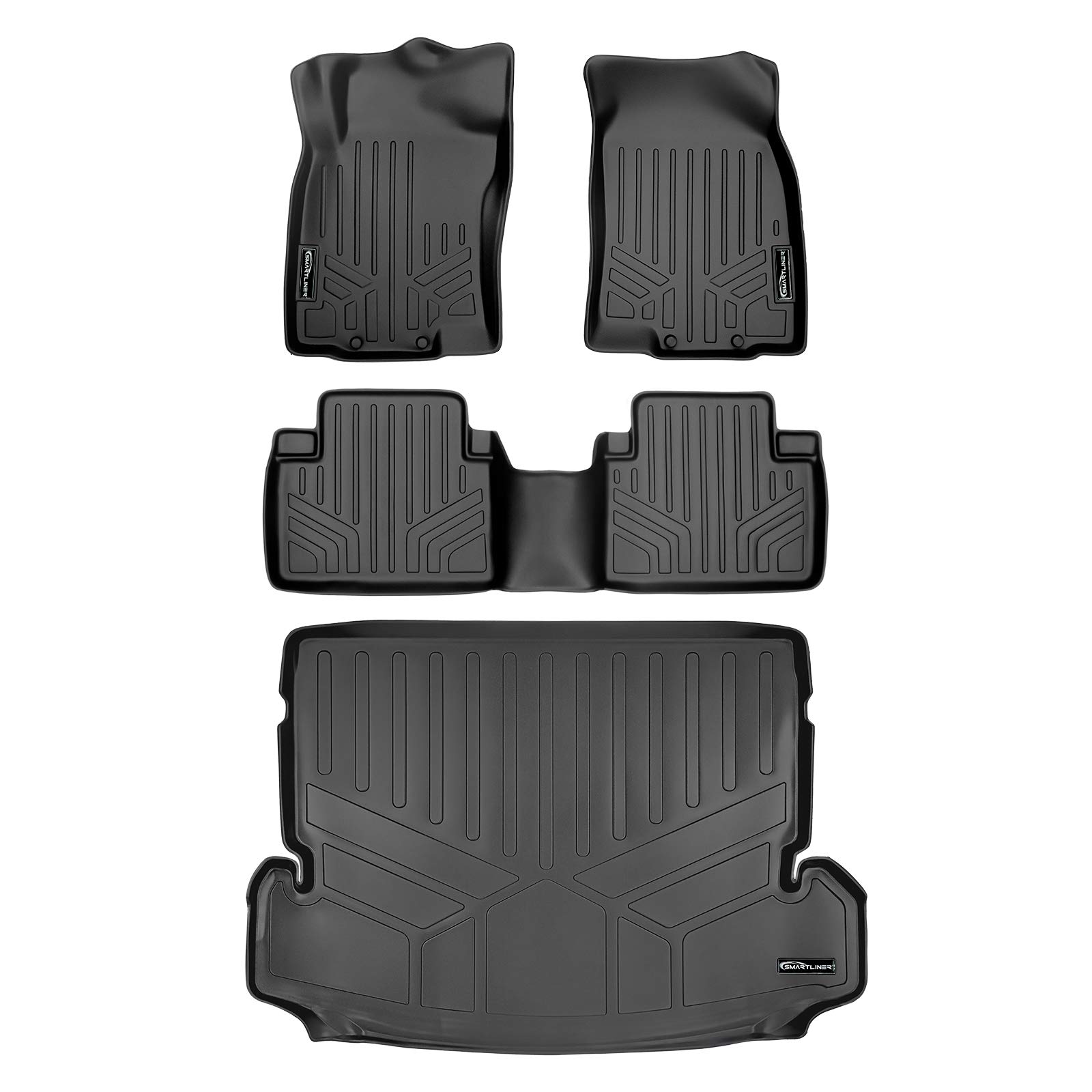 Photo 1 of SMARTLINER Custom Fit Floor Mats and Cargo Liner Set Black Compatible with 2014-2020 Nissan Rogue with 3rd Row Seats