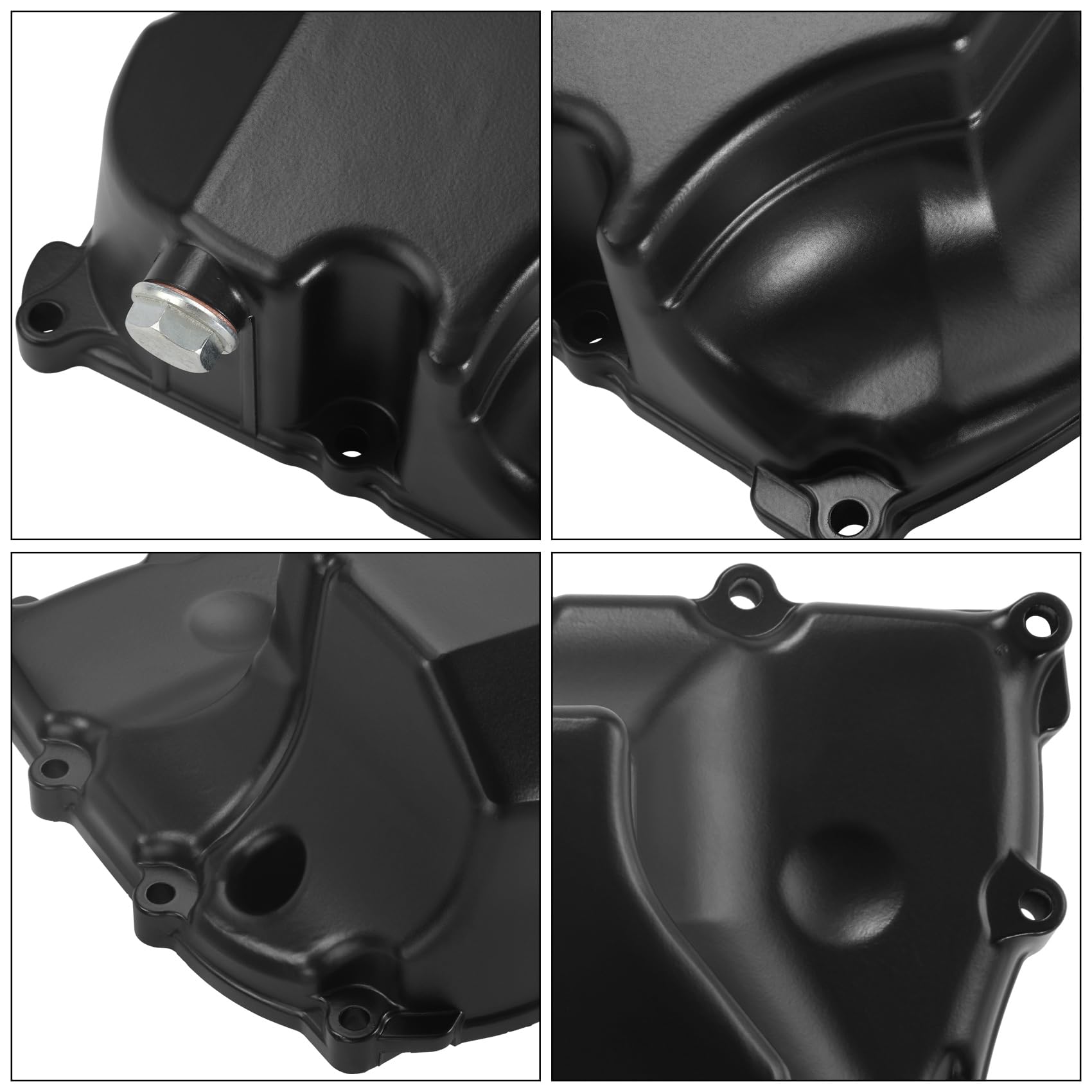 Coperchio per vasca olio moto con guarnizione in alluminio nero compatibile con Yamaha MT07 FZ07 XSR700 Tenere 700 (2014-2024), ricambio per filtro vasca olio