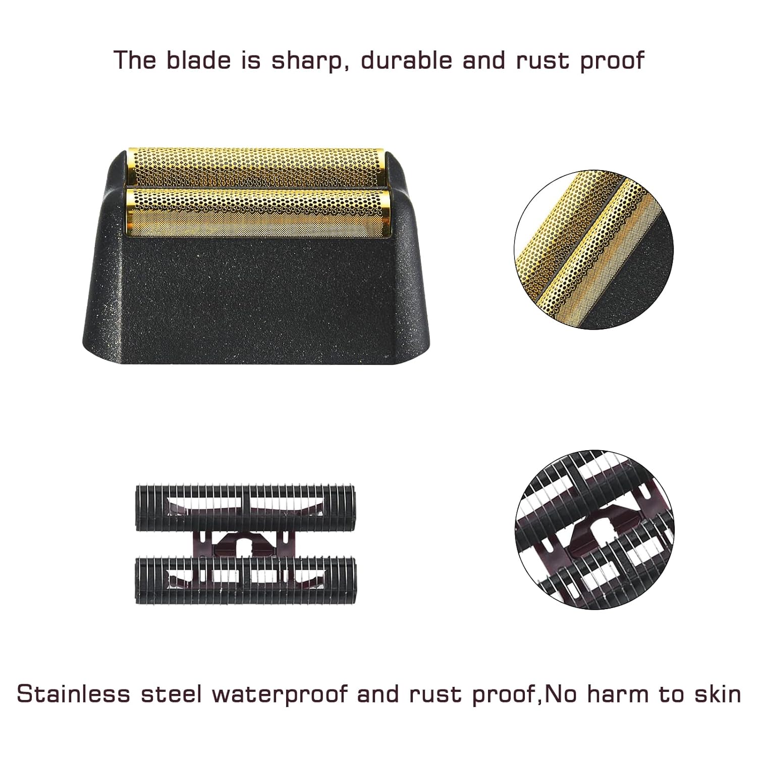 4 Pack Professional 5 Star Series Finale Shaver Replacement Foil and Cutter Bar Assembly Compatible with wahl Shaver Foil 7031-100, 7043-100 Super Close Shaving Replacement Heads (7043-4PCS)