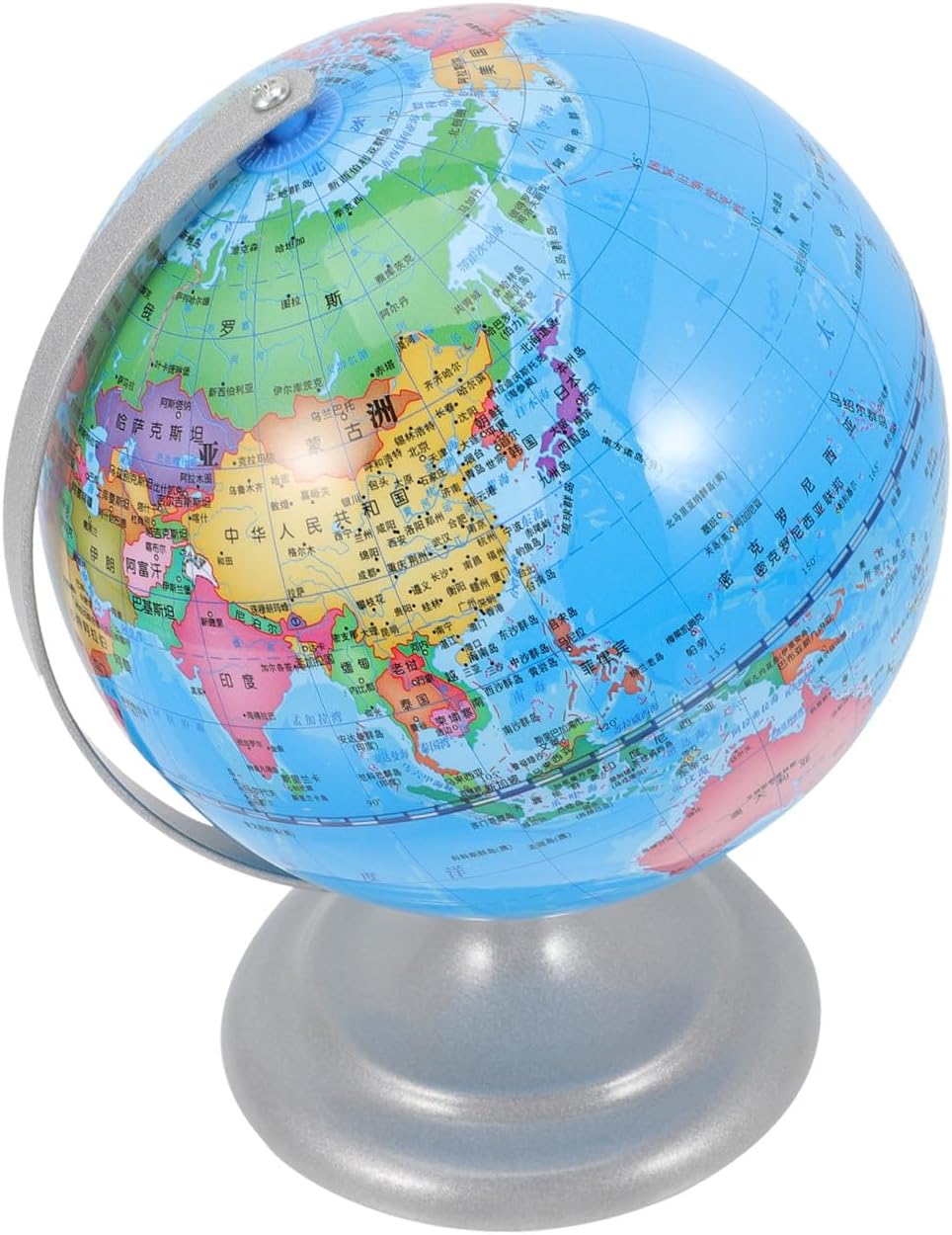 Decorative Globe Ornament Tabletop Geography Teaching Aid Base for Home Office and Classroom Use Rotatable World Map Display