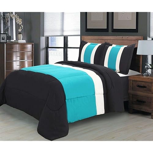 Empire Home Fashion & Furtniture 8PC Comforter Set with Sheet Set - Complete Bedding Set (Turquoise Serenity, King)