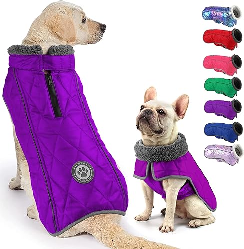 Fragralley Abrigos cálidos para perro, chaqueta de invierno para perro con acolchado grueso, ropa para perro resistente al viento para clima frío,
