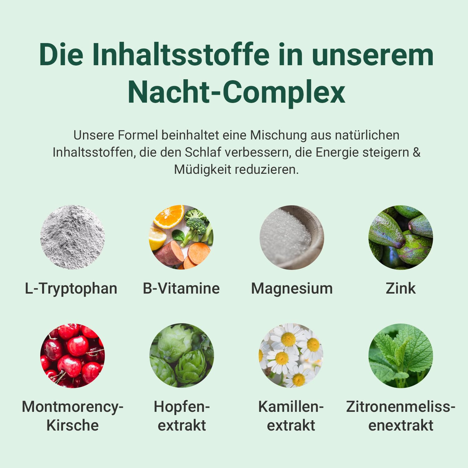 Theonia Nacht-Complex mit 100 mg L-Tryptophan, Kamille & Zitronenbalsam Natürliches Nahrungsergänzungsmittel für Schlaf & Entspannung – 60 Kapseln, gentechnikfrei, vegetarisch