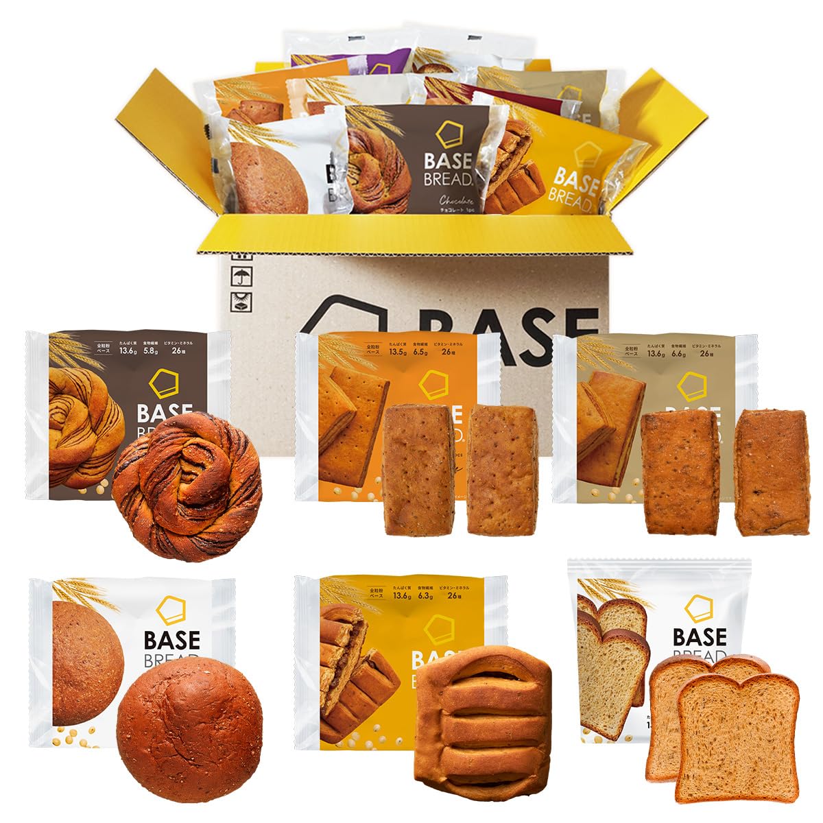 Amazon | 【腹持ち・ボリューム◎】ベースブレッド 6種 12袋 パン