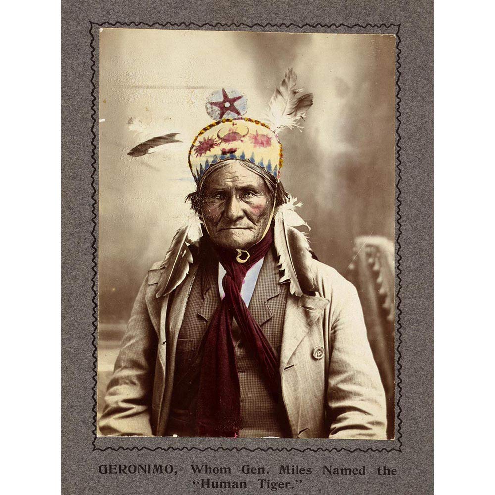 Wee Blue Coo Vintage Portrait Chief Geronimo Native American Dian Chief Art Print Poster Wall Decor 12X16 Inch