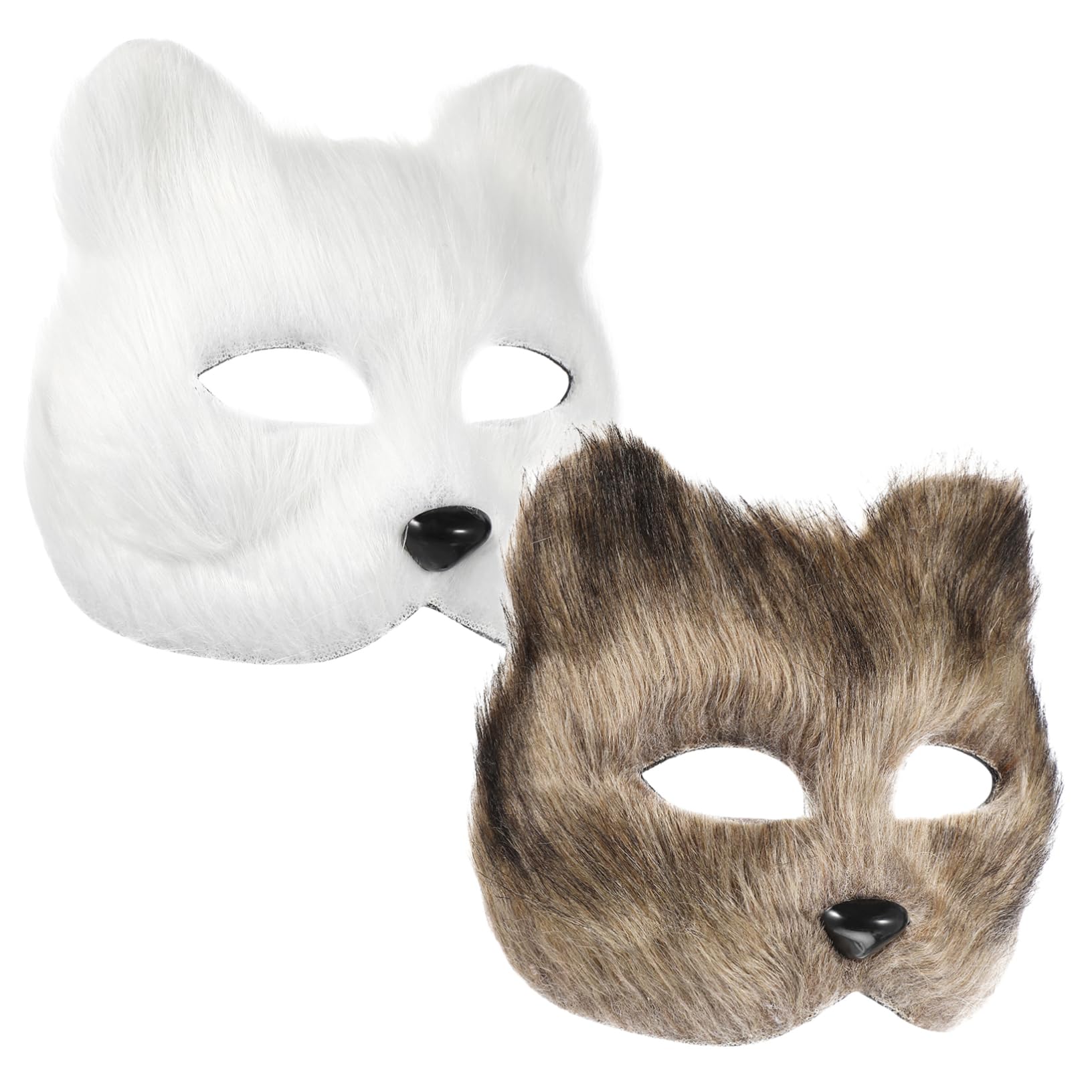 GAROZATION Japanese Fox Mask Half Face Animal Masks Eye Holes Lightweight for Women Party