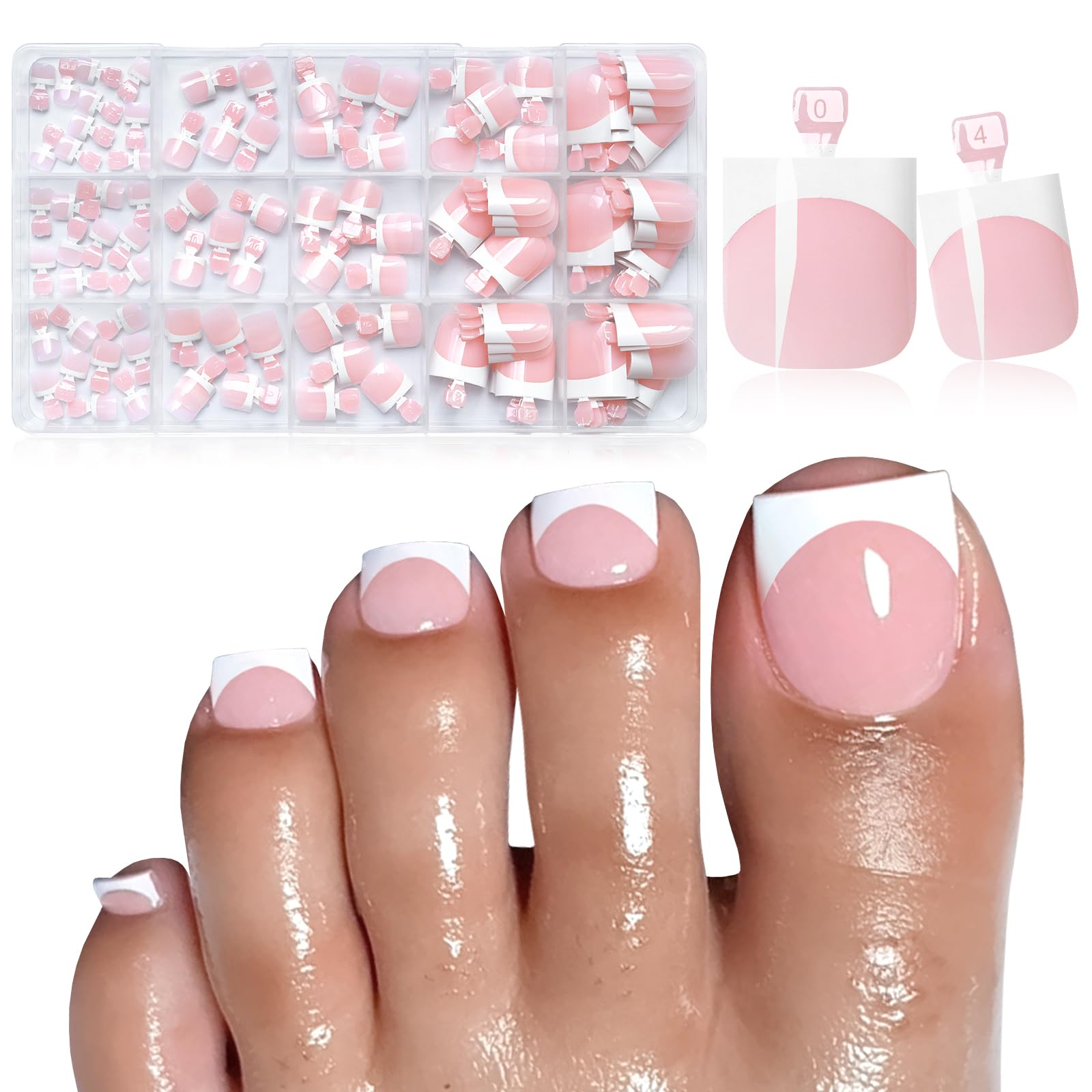 150PC Press on Toenails Women Fake Toe Press on Nails Toe Nail Press ons-I