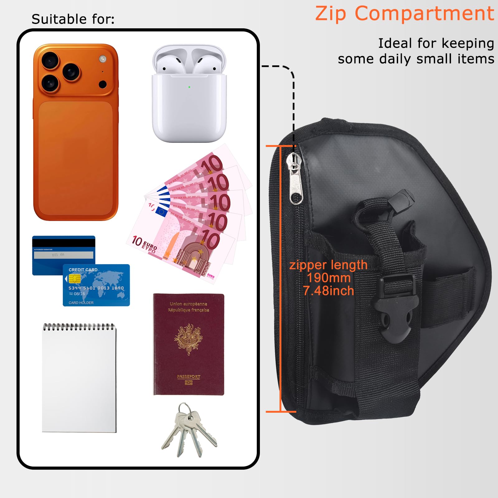 Harnais Thoracique pour Talkie-walkie, Sacoche Thoracique Multifonction avec Sangle Réglable en Nylon Compatible avec Radios Baofeng Motorola Icom Kenwood Yaesu Wouxun (Noir) | Avec poche zippée pour Motorola Baofeng Icom Midland Ham HTs