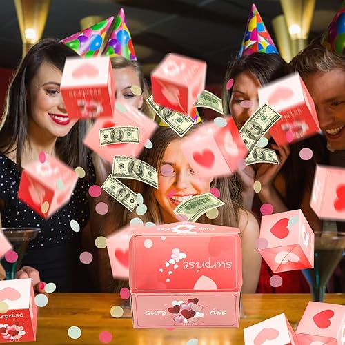 Miniatura 4 de Caja de regalo sorpresa, caja de regalo sorpresa explosión de dinero, caja de regalo de explosión, caja sorpresa de cumpleaños con confeti, cajas de