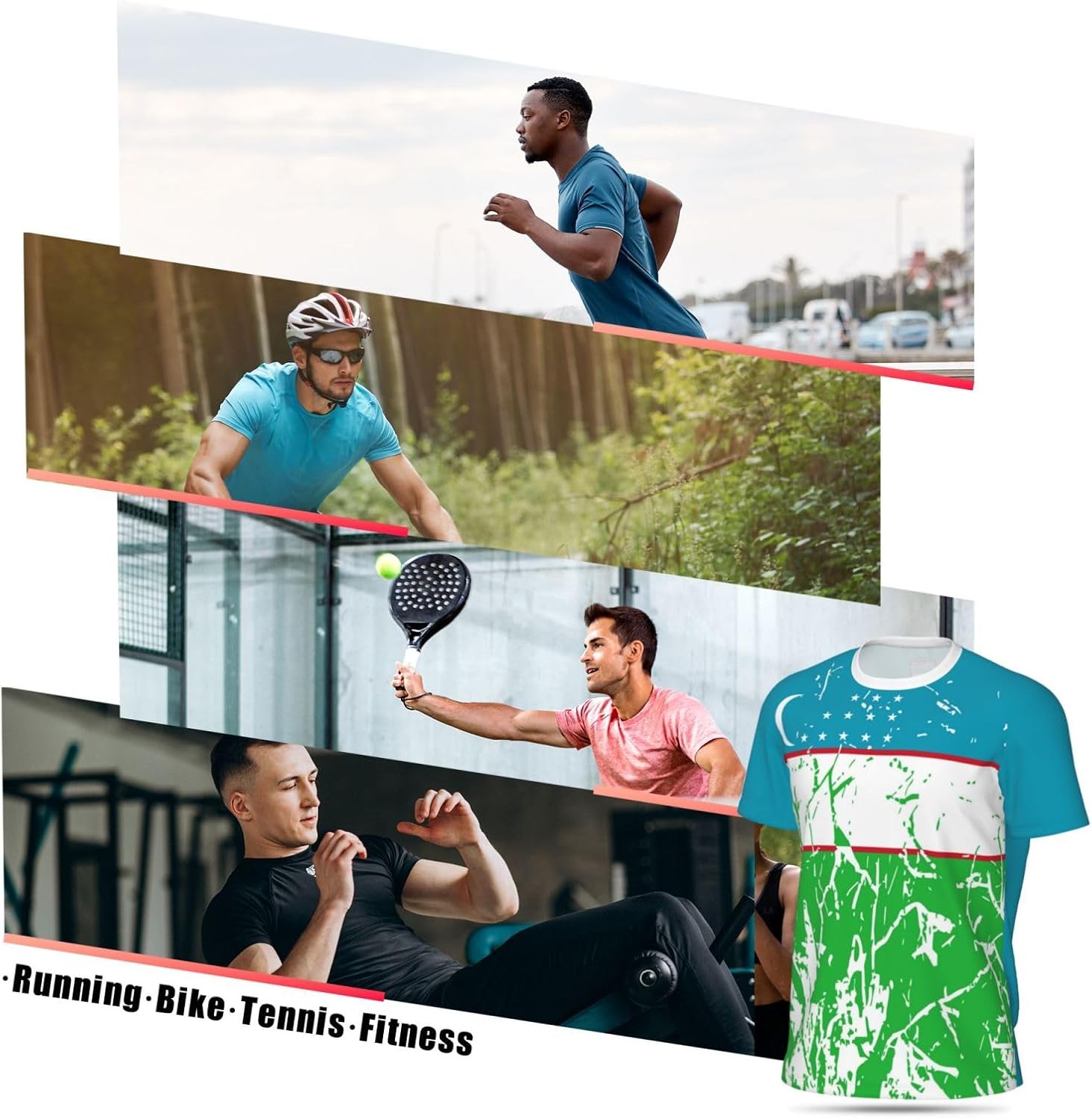Uzbekistan Flag Grain Sports Jersey T-Shirt 3D Print for Running Cycling Soccer Tennis Fitness Fans Mesh Shirts