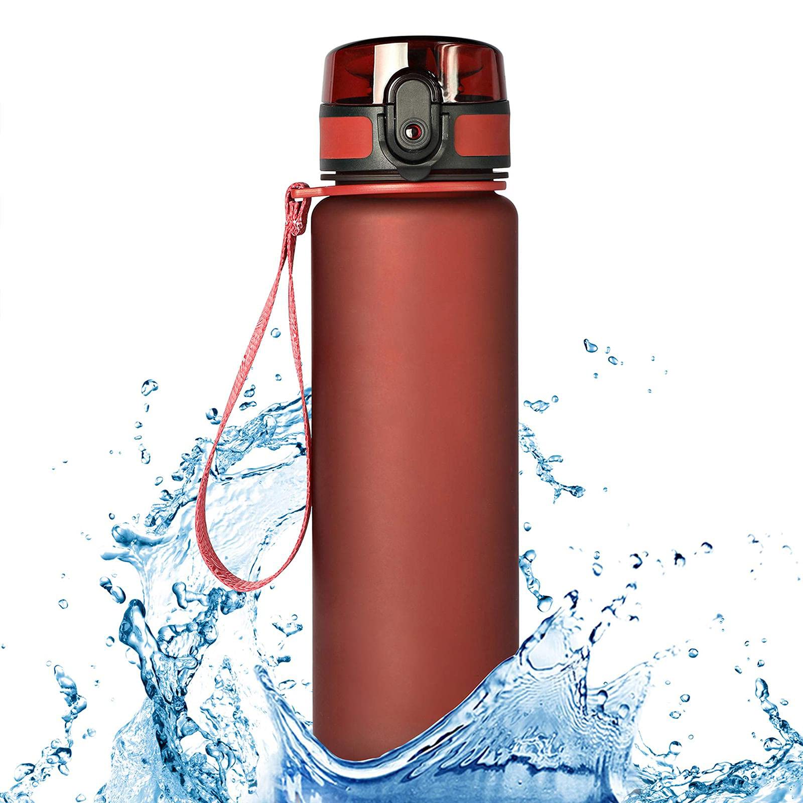 Bouteille d'eau pour vélo rouge sans fuite conçue pour le sport et la gym