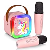 Mini Karaoke Machine with 2 Wireless Microphones&comma; Karaoke Machine for Kids Adults&comma; Singing Toys for Ages 3&comma; 4&comma; 5&comma; 6&comma; 7&comma; 8 &plus;&comma; Best Gift for Birthday&comma; Party&comma; Christmas &vert; Karaoke Machine for Girls
