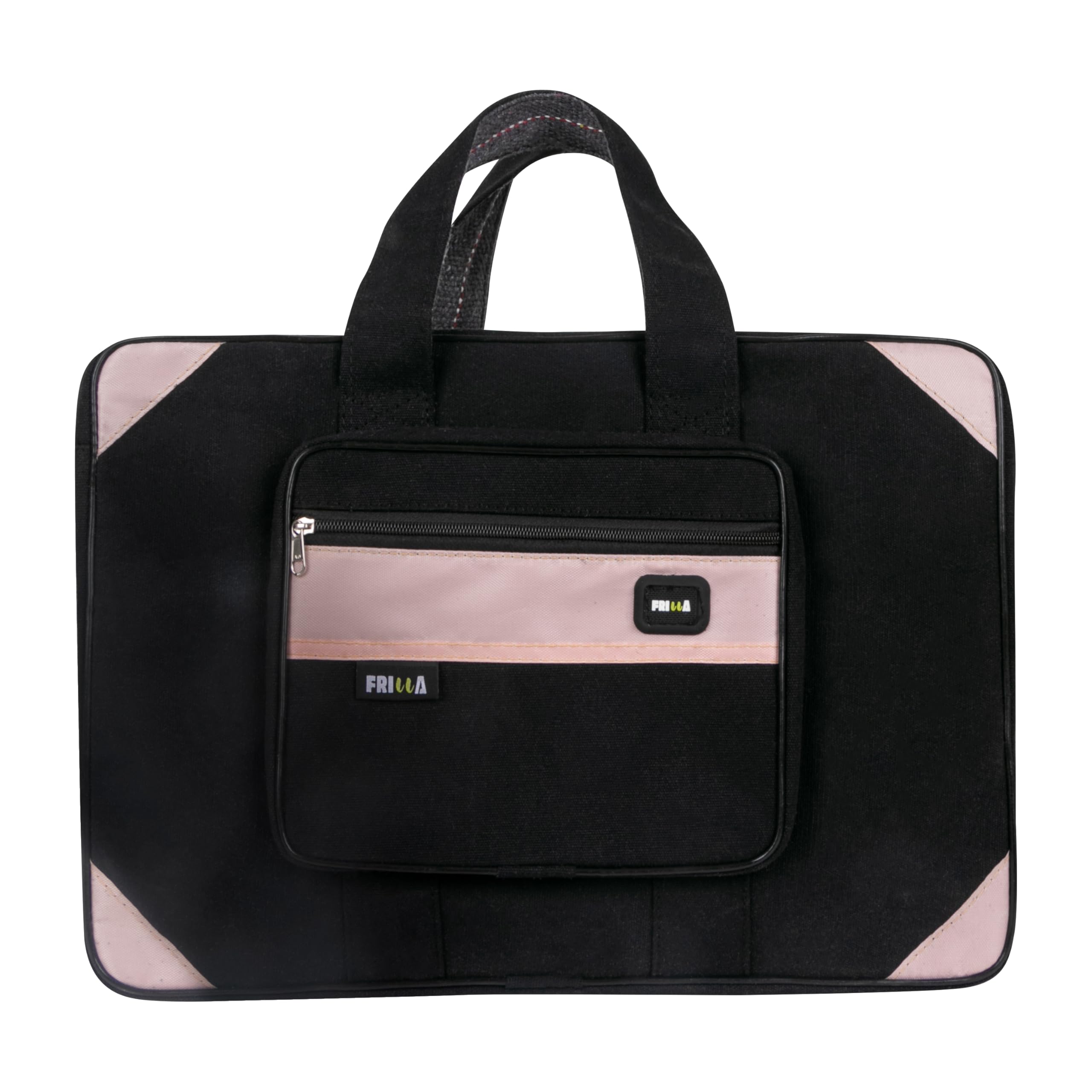 FRILLA Canvas Extra Heavy Duty Tool Bag for Electrician, Technician,Service Engineer,Mechanic, Plumber, Carpenter|ProMax Strong Canvas Tool Bag with 2 Inside Zipper Pockets (Pink Black)-image-36