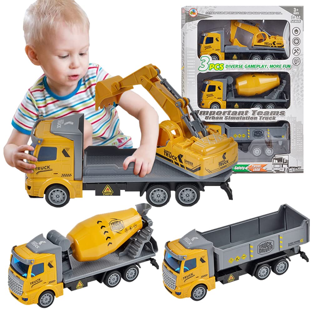 Buy VSFNDB Construction Vehicle Truck Toys for Kids, 3 in 1 Pull Back