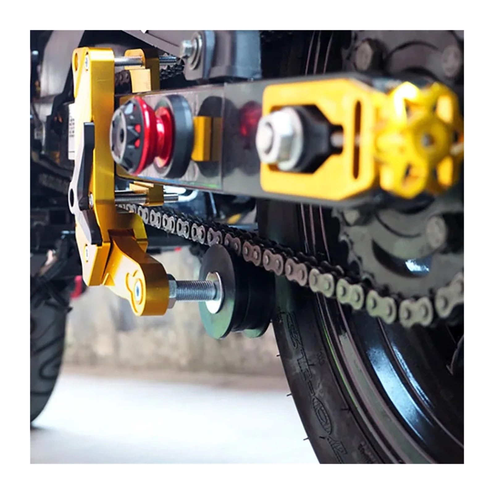 Akcesoria motocyklowe regulator zginania belki łańcucha napinacz samochodowy przewodnik napinacz łańcucha stałego biegu(Glossy Black3)