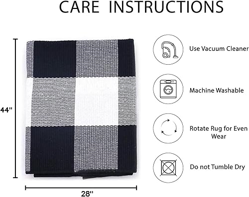 Miniatura 404 de IOHOUZE - Tapete a cuadros estilo búfalo de 5 x 8 pies para interiores y exteriores, lavable, para sala, tapete de bienvenida primavera-verano