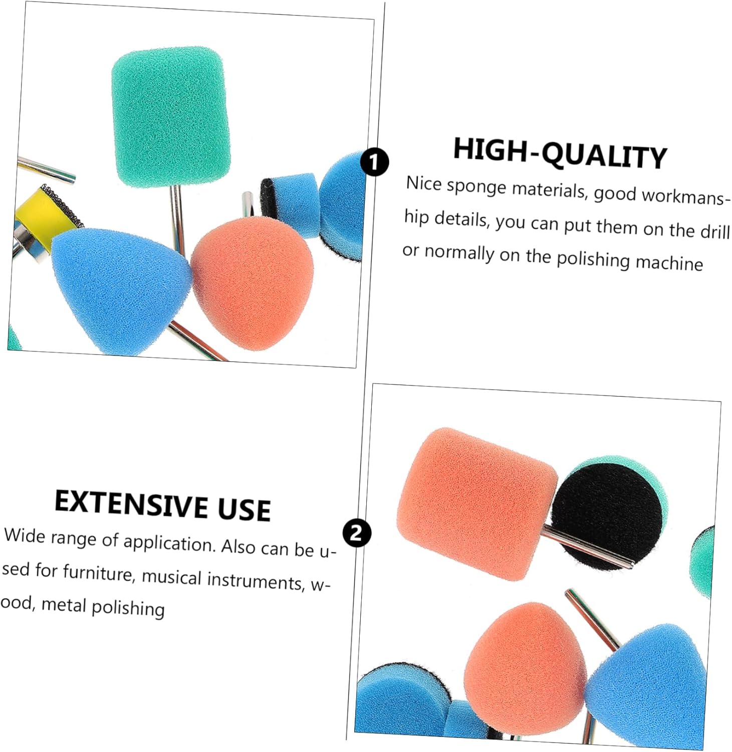 48pcs Auto Polishing Sponge Pad Kit Reusable Buffing Mop for Car Detailing Lightweight and Compatible Pneumatic and Electric Polishers