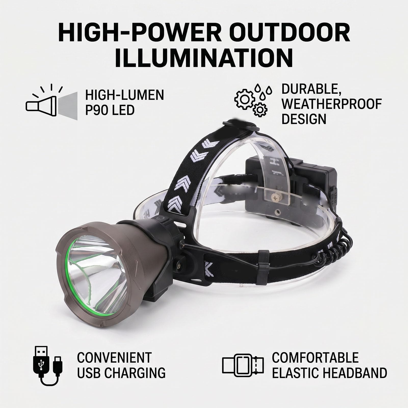 CHICIRIS Lampada Frontale Ricaricabile USB, Lampada Frontale con Sensore di