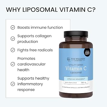 Liposomal Vitamin C - Enhanced Absorption Formula for Immune Support, 60ct