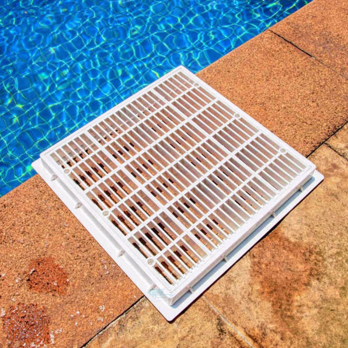 DOITOOL Schwimmbad Bodenablauf Weißer Rechteckiger Hauptablauf für Freibad und Spa Robustes Glatte Oberfläche für Einfache Poolreinigung Vielseitig für Teich und Aquarium Geeignet