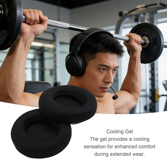 2pcs Ear Pads Replacement for Alienware AW720H AW520H Headphones, Breathable Mesh Fabric Foam Headset Ear Cushions with Memory Foam, for Comfortable Listening Experience
