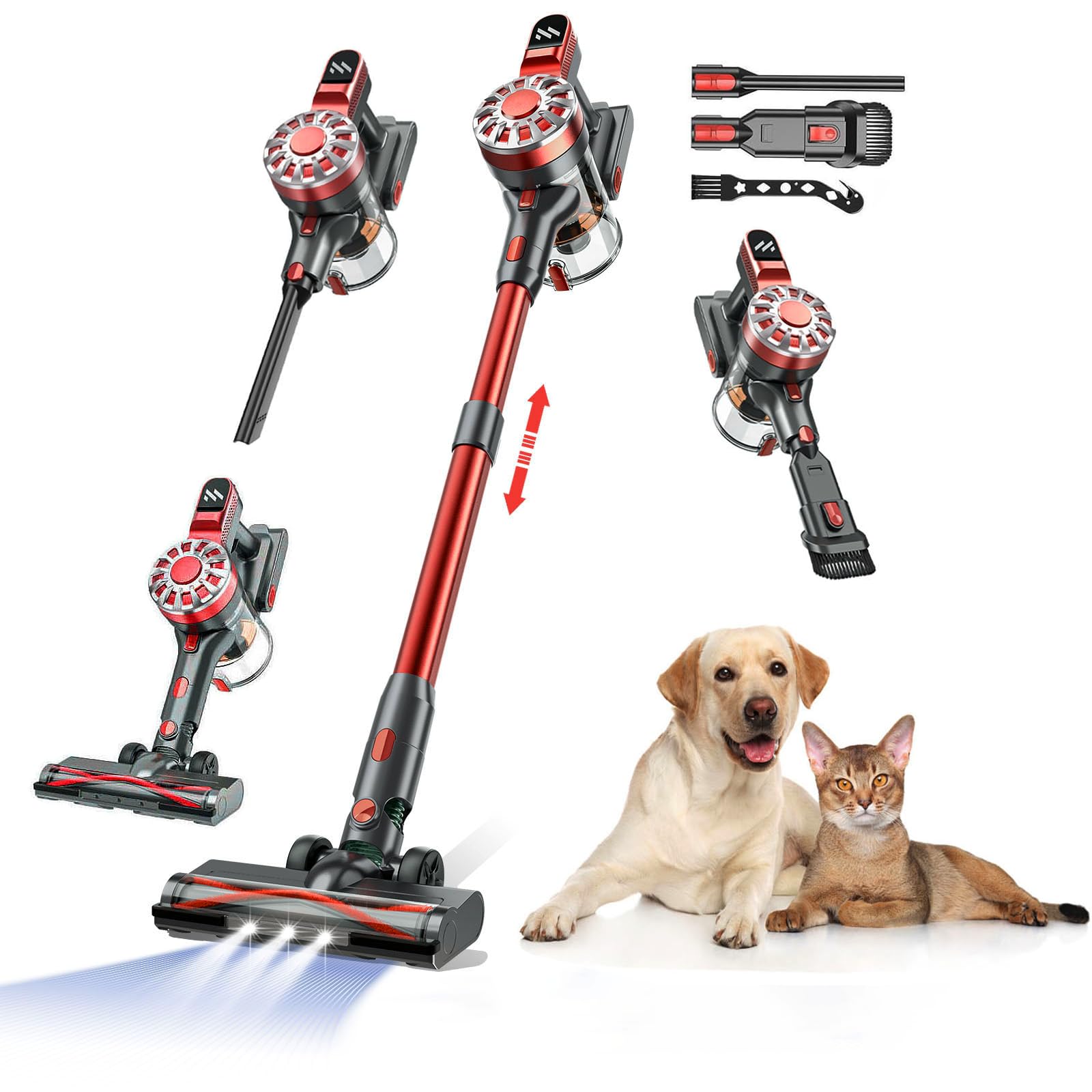 Cordless Vacuum Cleaner for Home Lightweight Stick Vacuum Cordless Rechargeable with Power Suction Up to 35 Mins Runtime