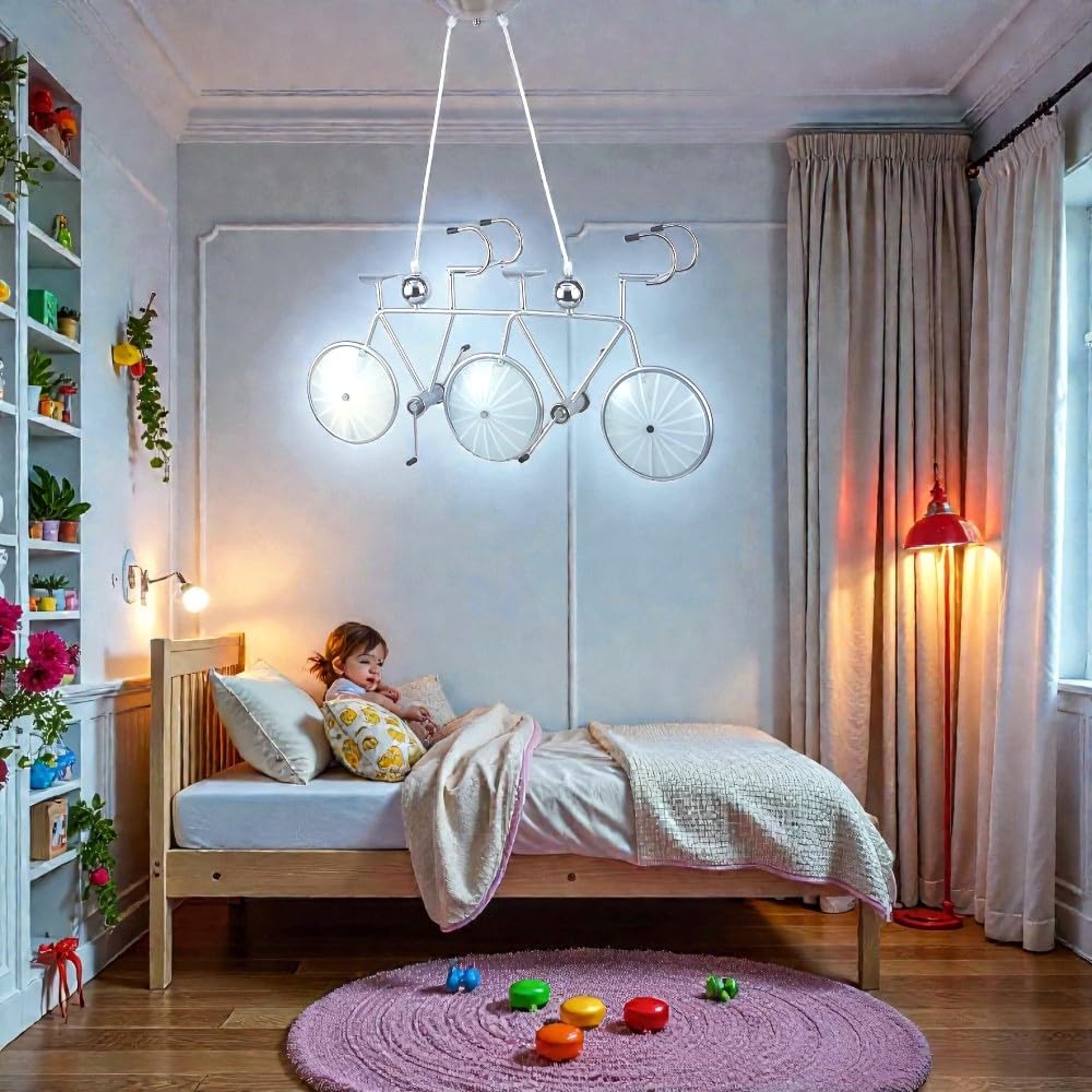 Dapo Designer Glas-Pendelleuchte Motiv TANDEM, Metall + Glas, Fassung E14 3x 40 W max. (Leuchtmittel nicht im Lieferumfang) Hängeleuchte, Deckenlampe