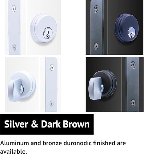 Miniatura 3 de elox Cilindro con llave de zinc y 1 cilindro de perilla para Adams Rite Commercial Storefront Door Lock a Pair Pack AL Color