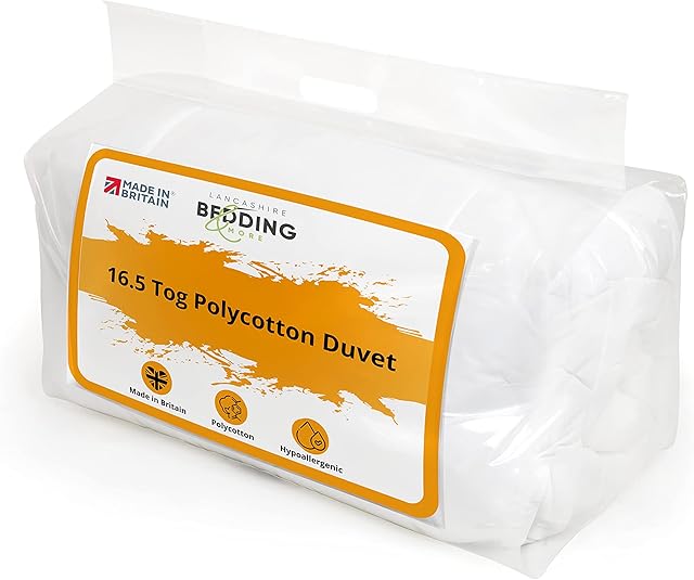Lancashire Bedding Premium 16.5 tog Extra Thick and Warm Winter Duvet Quilt King Size - Energy Efficient - Made In The UK