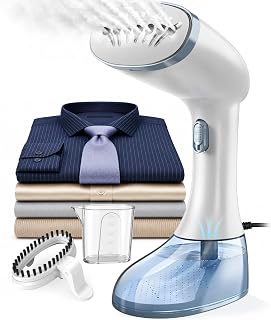 Vaporizador para ropa, vaporizador de ropa de 1800 W, vaporizador de ropa portátil con 3 configuraciones de vapor, tanque de agua de 380 ml, cable de alimentación de 9,8 pies, vaporizador de ropa de calentamiento rápido para eliminar arrugas en prendas y cortinas
