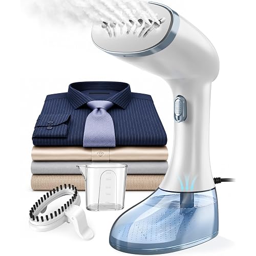 Steamer for Clothes, 1800W Clothes Steamer Handheld Garment Steamer with 3 Steam Settings, 380ml Water Tank, 9.8' Power Cord, Fast Heat-Up Clothing Steamer for Wrinkle Removal on Garments & Curtains