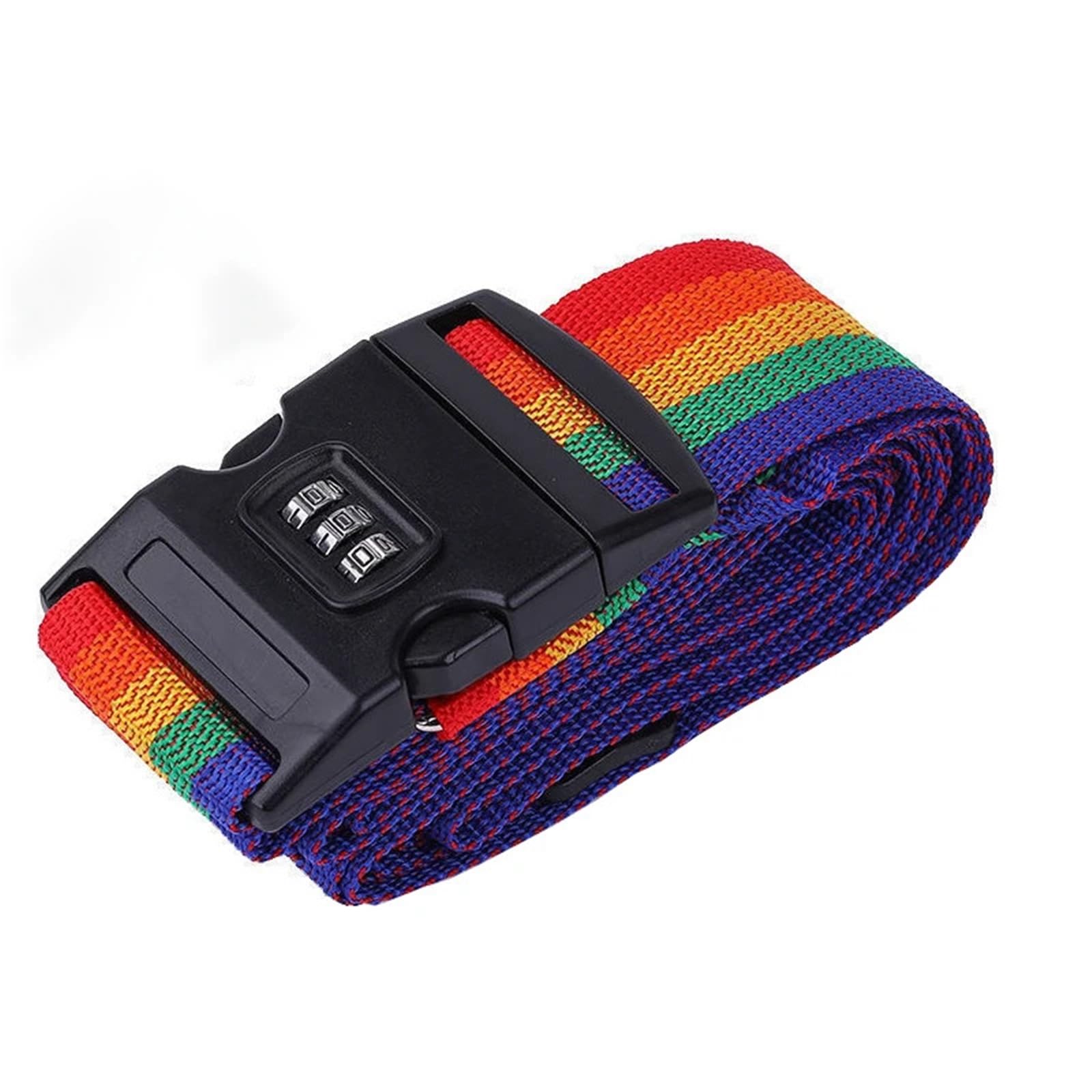Correa de Equipaje con Bloqueo contraseña, cinturón Amarre Seguro for Maleta Viaje Hebilla, 4 Uds para Maletas(Rainbow)
