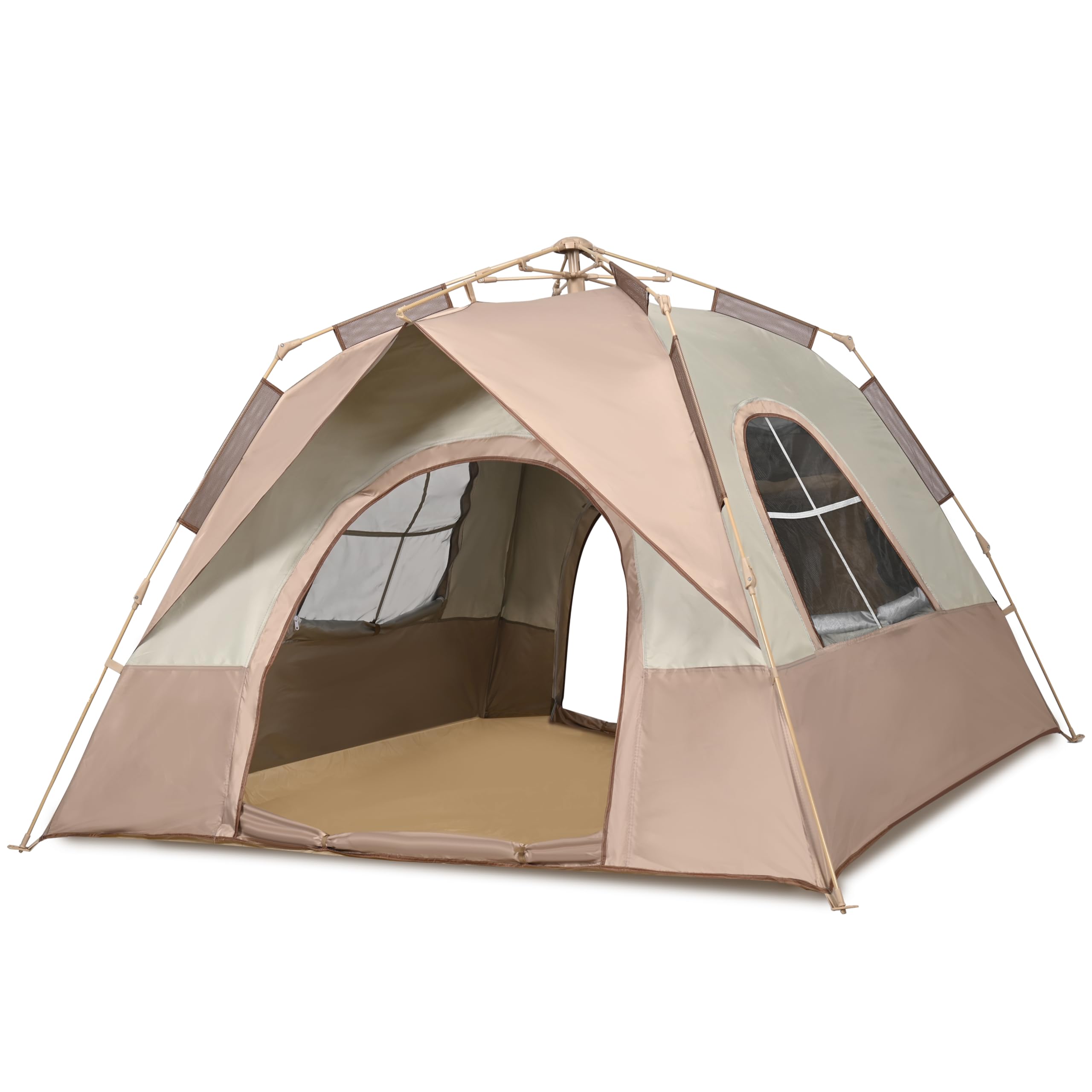 Tienda de campaña automática para 2 a 6 personas para 4 estaciones, impermeable y resistente al viento, tienda de campaña con puerta y ventana para acampar familiar al aire libre, senderismo, caza