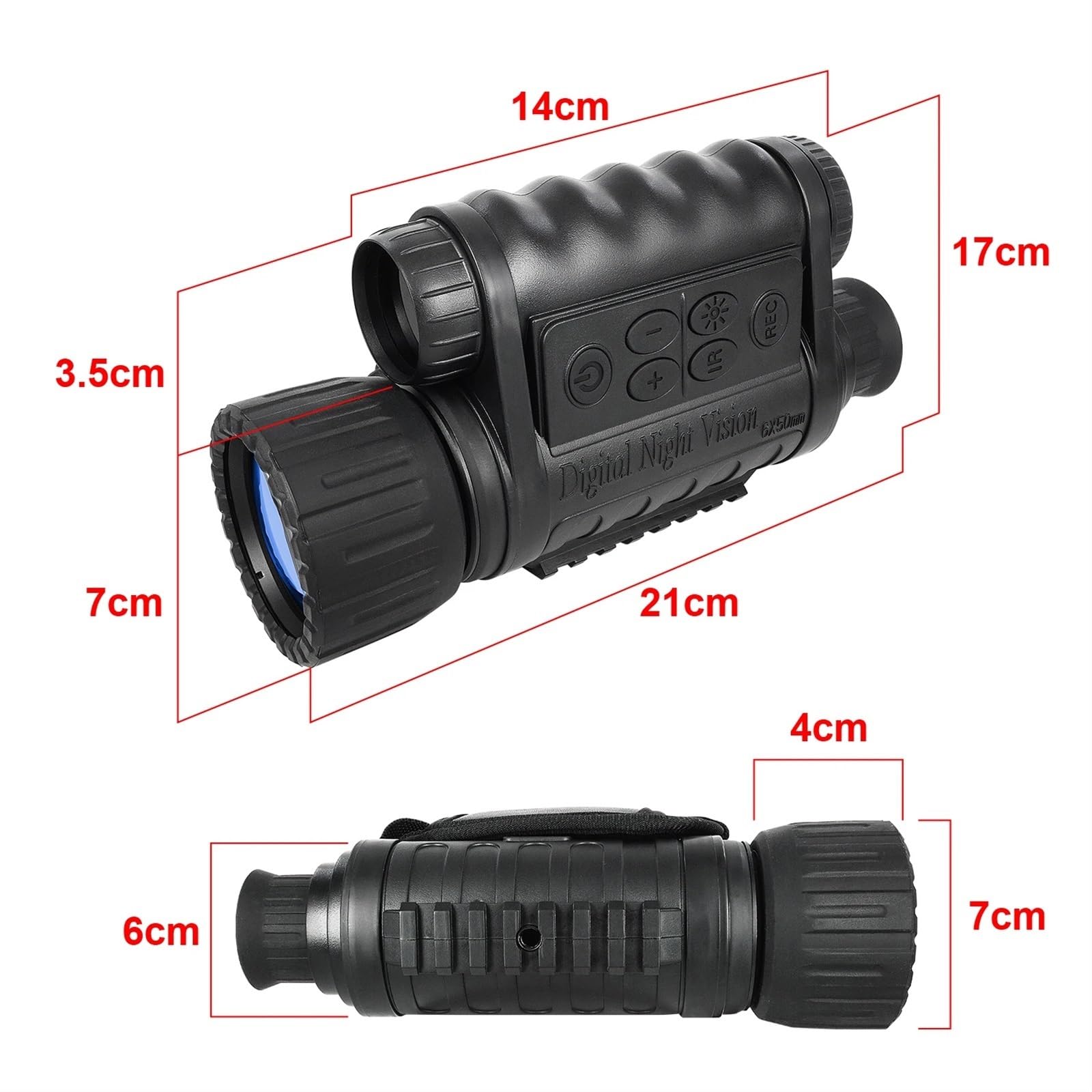 Alcance De VisióN Nocturna, WG-50 Plus IR visión nocturna Monocular visión nocturna 12MP Digital 5X Zoom telescopio de caza portátil alcance nocturno de 1150 pies con 64GB Para Vigilancia U Observació